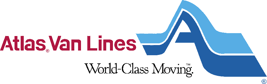 Logo of Atlas Van Lines with the tagline "World-Class Moving".