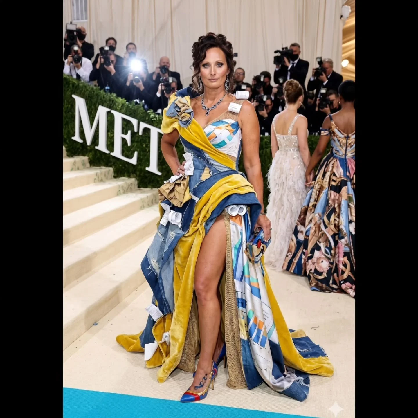Such a fun trend to try! Thanks to @linndenking and @brand_brandi for the inspo- you 2 were the first ones I saw try this!

I love that the theme fashion is art and my dress has receipts and bar graphs; nailed it. I typically smile, alot, but I love 