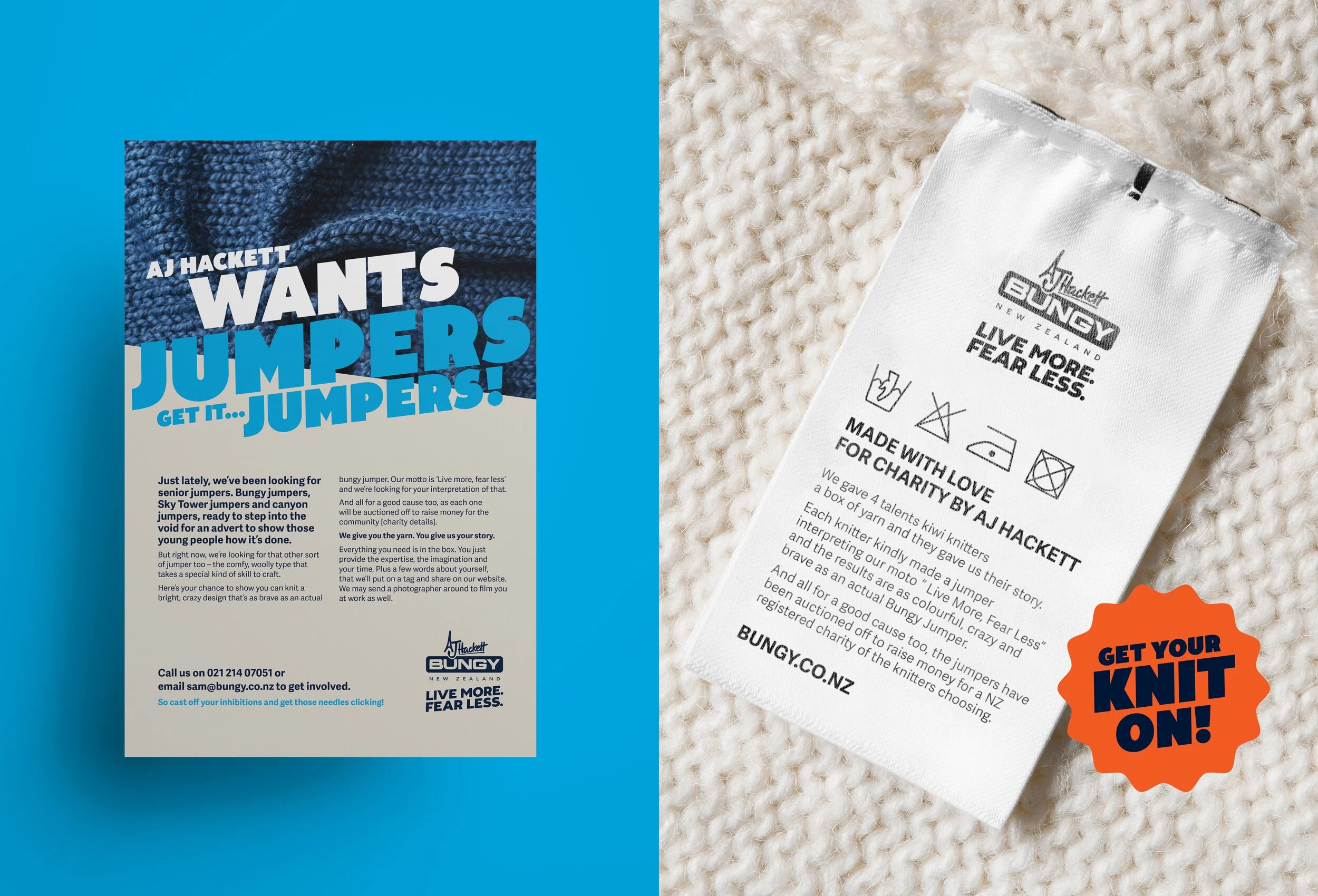 Fully integrated creative campaign for AJ Hackett Bungy New Zealand. From print to OOH and social content.