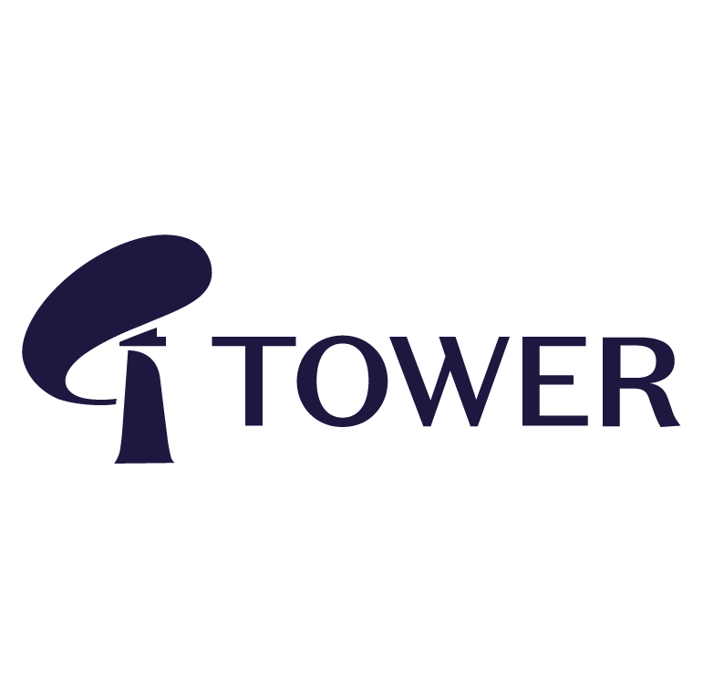 Logo with a stylized tower and the words 'TOWER' in bold letters
