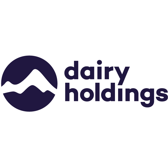 Dairy Holdings logo with a stylized mountain or hill icon and the words 'dairy holdings' in lowercase next to it.