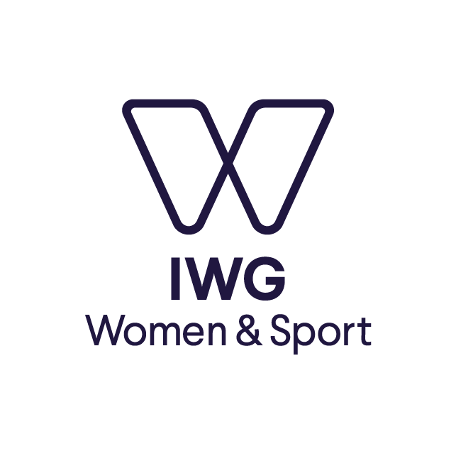 Logo for Women & Sport featuring a stylized W and text 'IWG Women & Sport' in dark blue.