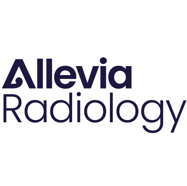Logo of Alevia Radiology with stylized 'A' and text in dark purple
