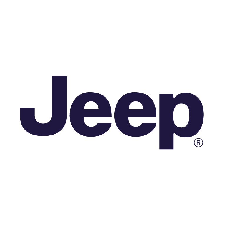 Jeep logo in black text on a white background.