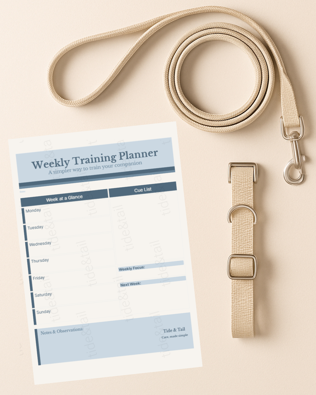 Weekly Dog Training Planner Printable | Puppy Training Tracker & Behavior Log PDF