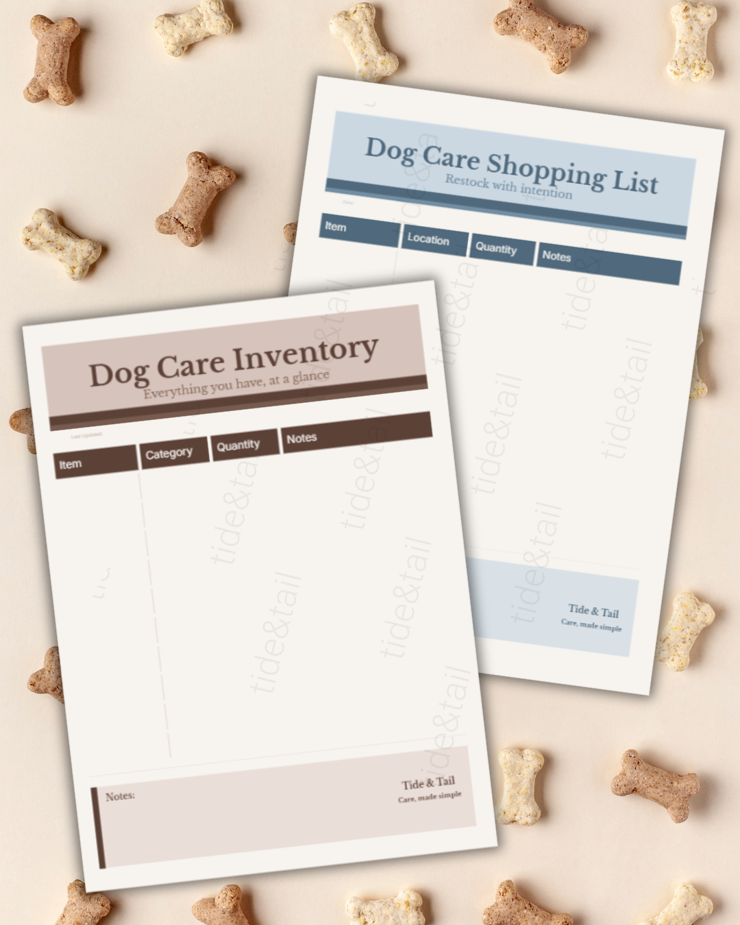 Dog Supply Inventory & Shopping List Printable | Pet Essentials Tracker PDF