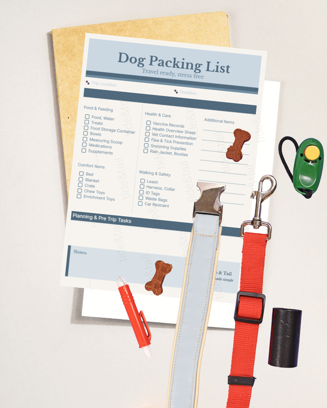 Dog Packing List Printable | Pet Travel Checklist & Vacation Planner PDF