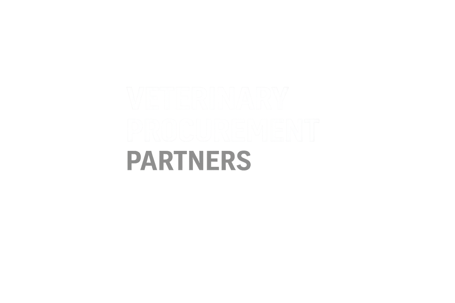 Black background with white and gray text reading "Veterinary Procurement Partners."