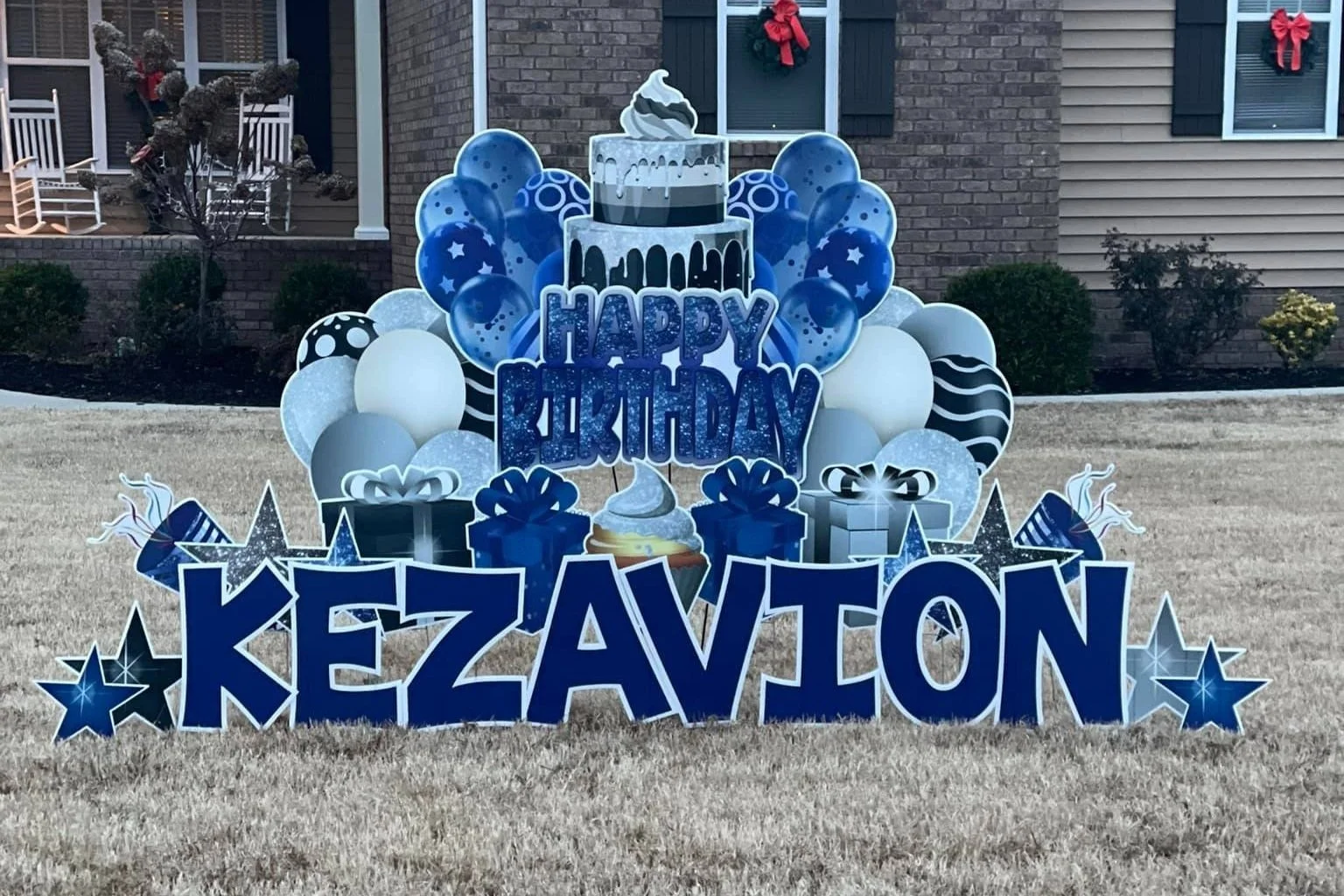Blue Birthday Yard Sign