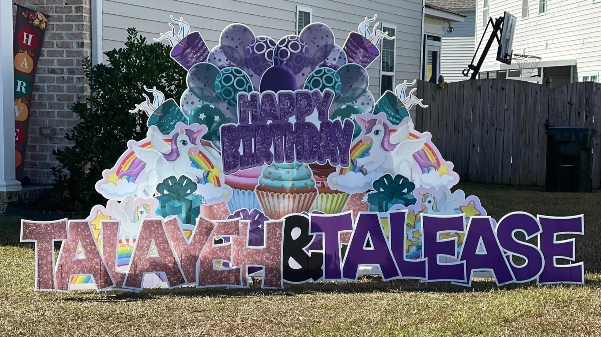 Unicorn Theme Yard Sign