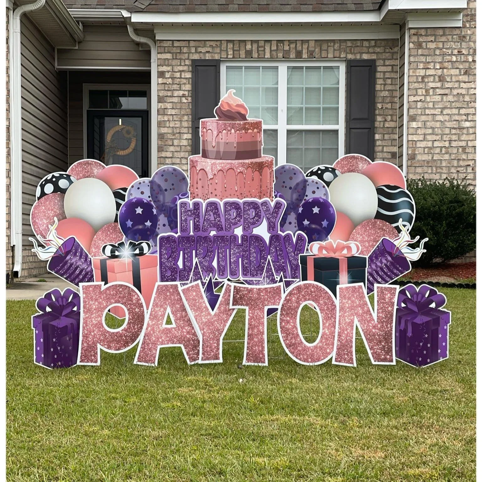 Pink & Purple Birthday Yard Sign