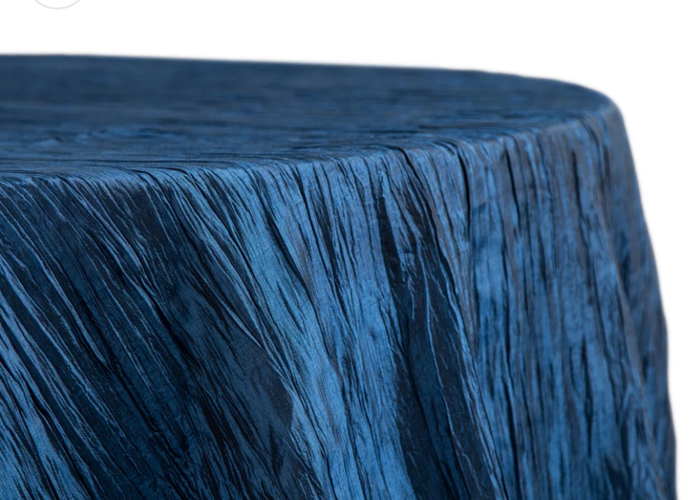  Crinkle Taffeta Navy Blue Round 120” 