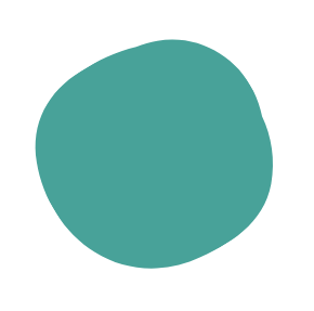 A teal-colored circle on a white background.