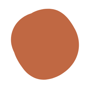 A large, solid brown circle against a white background.