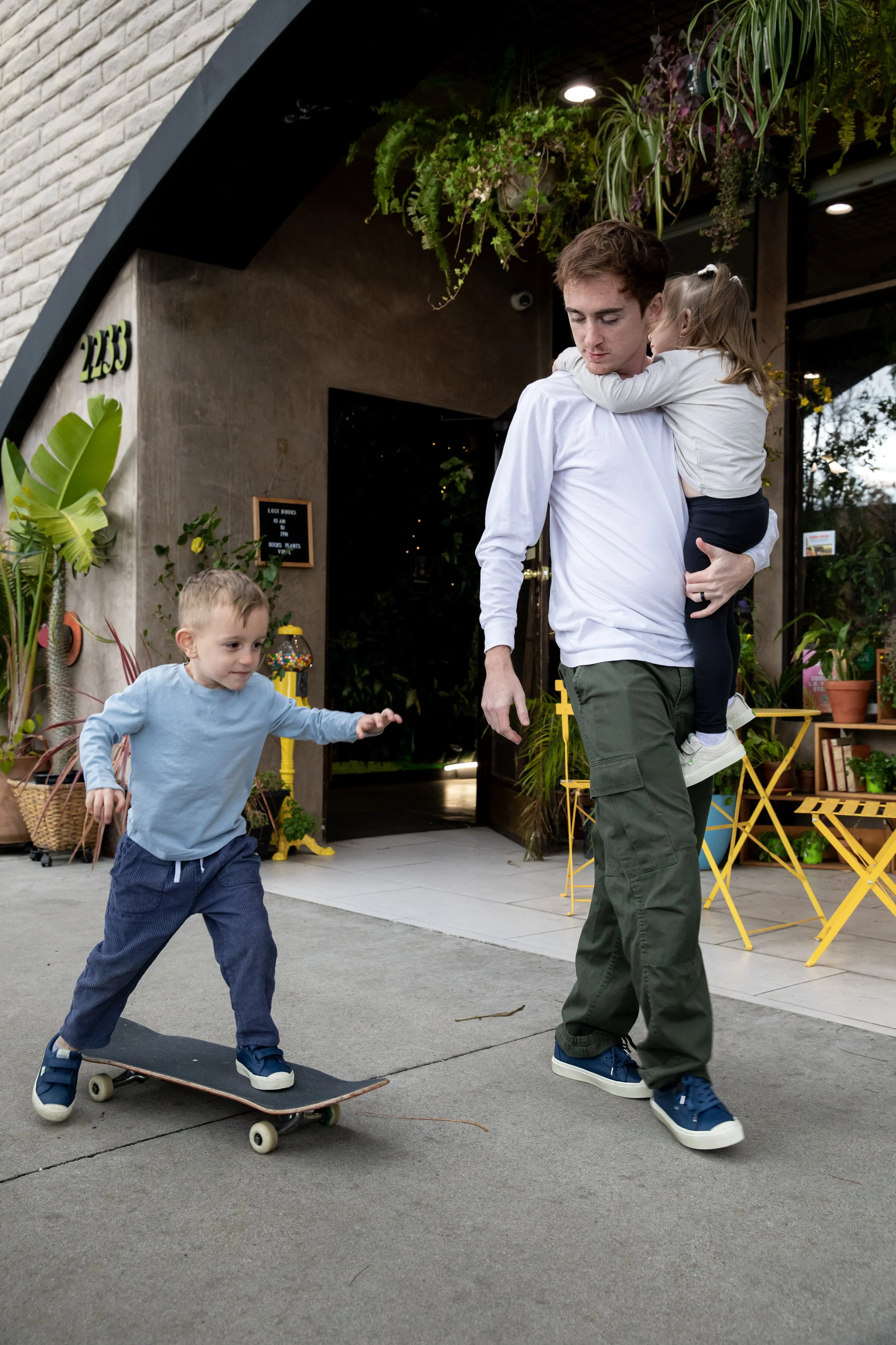 Tyler, Emy & Azai in front of bookstore 2.JPG