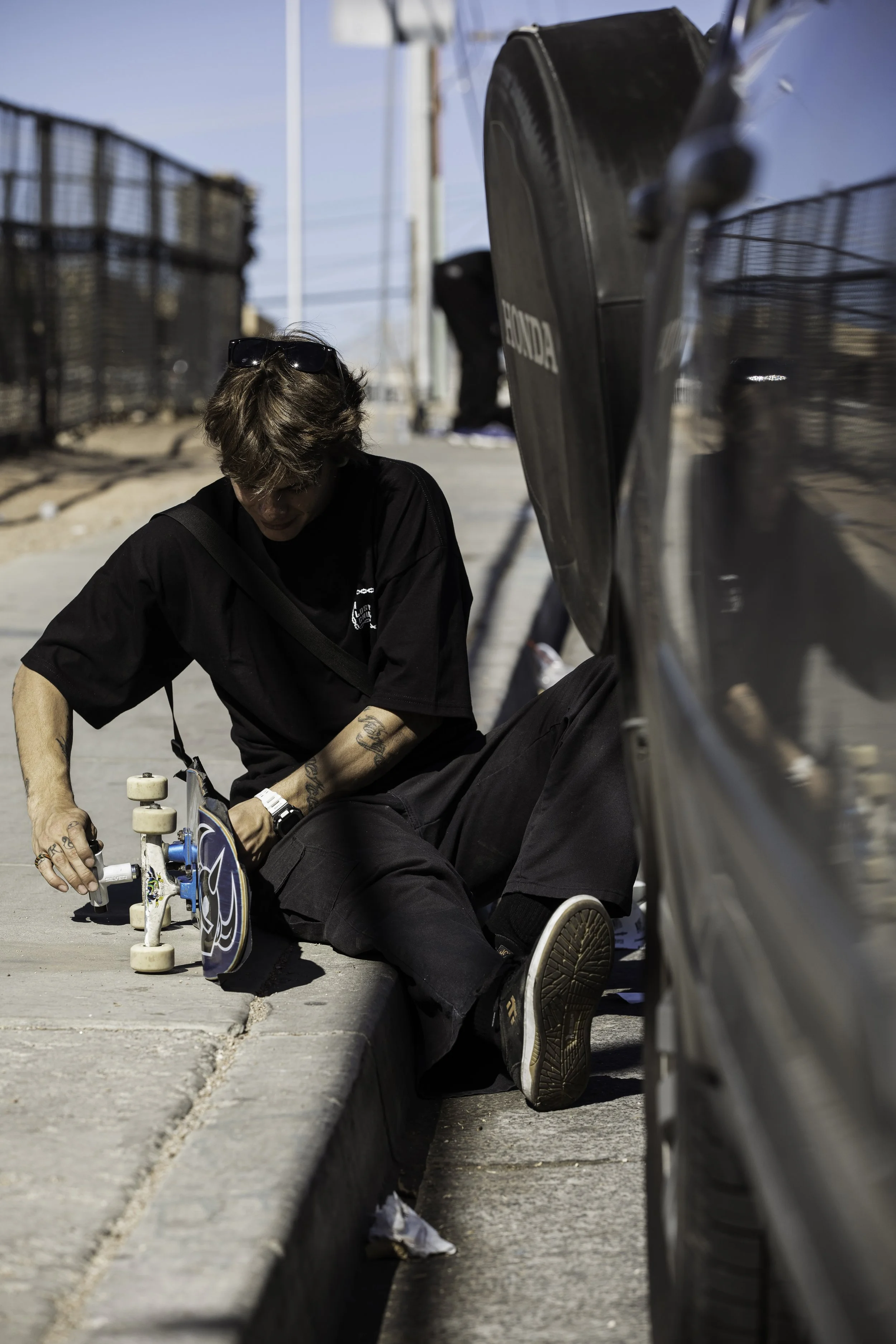 Caleb setting up a board.JPG
