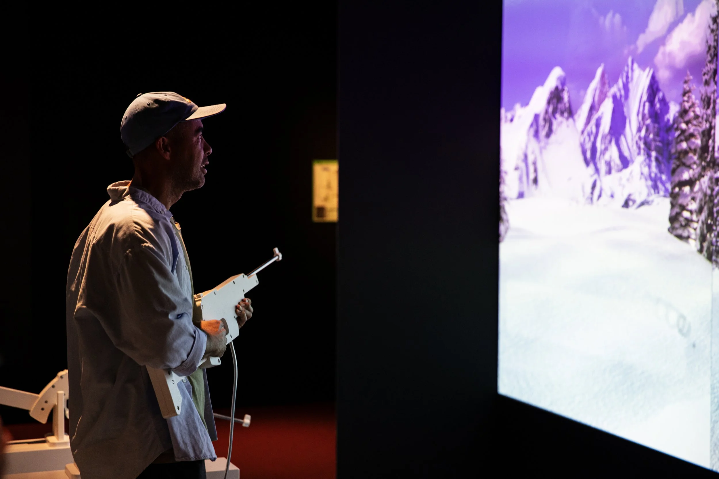 Koston doing simulation at museum 3.JPG