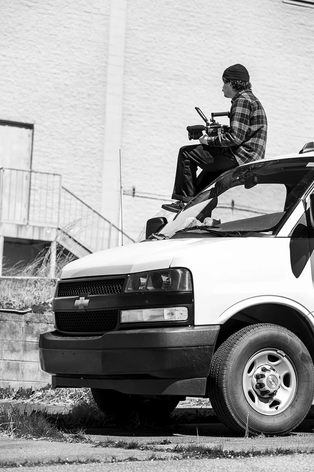 Tommy filming from the top of the van.jpg