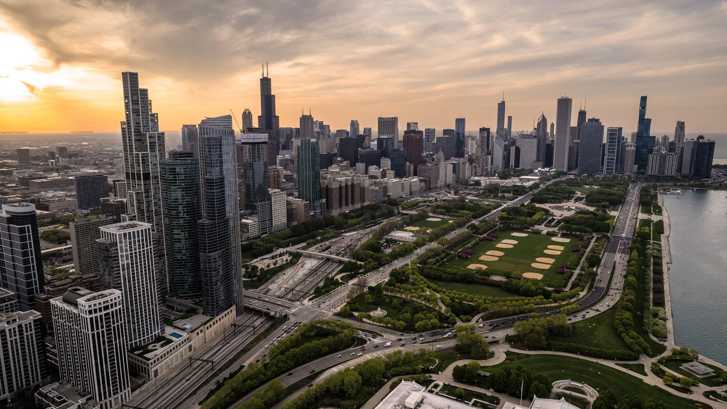 Chicago skyline sunset 2.JPG