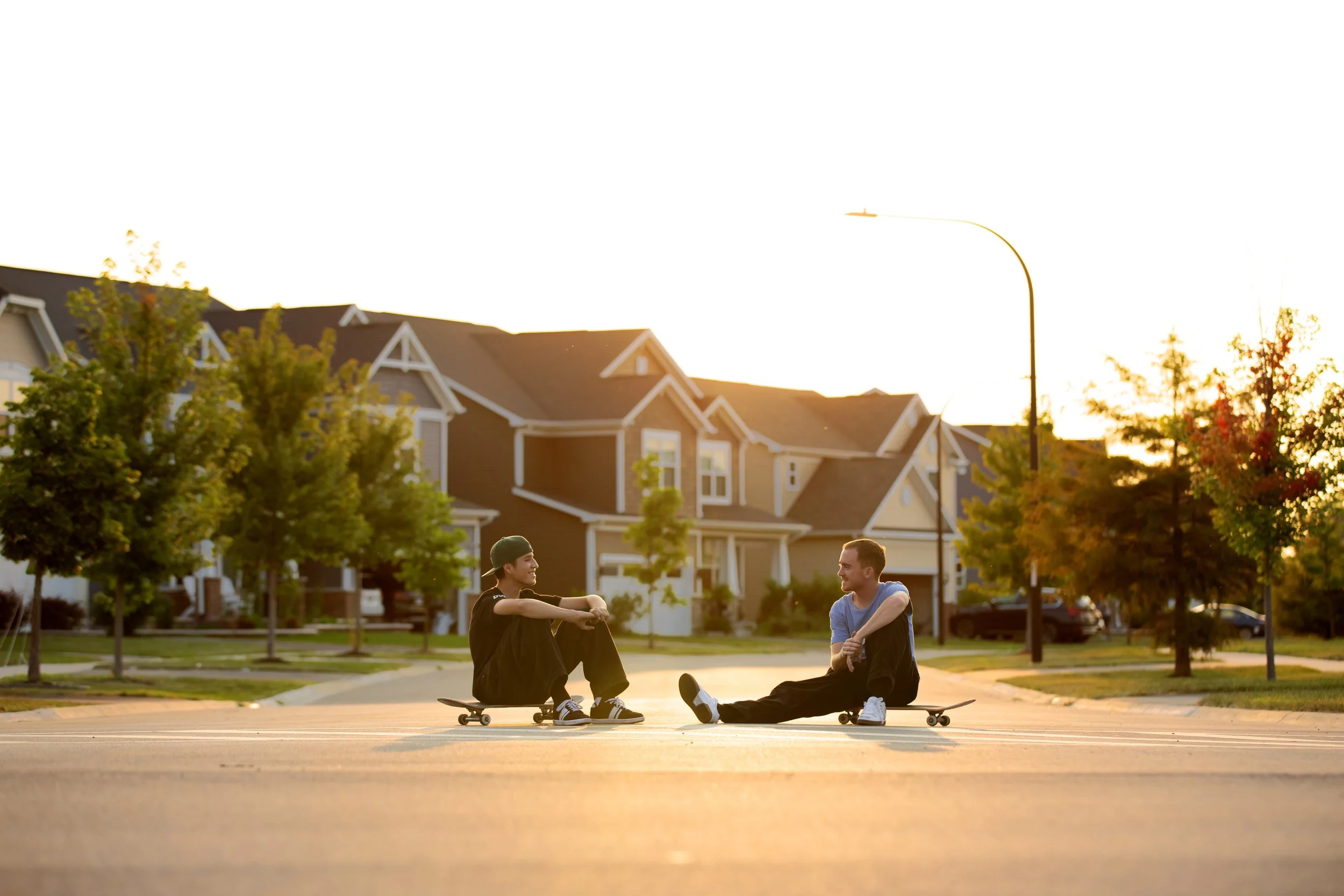 Tyler & Steven talking in road.JPG