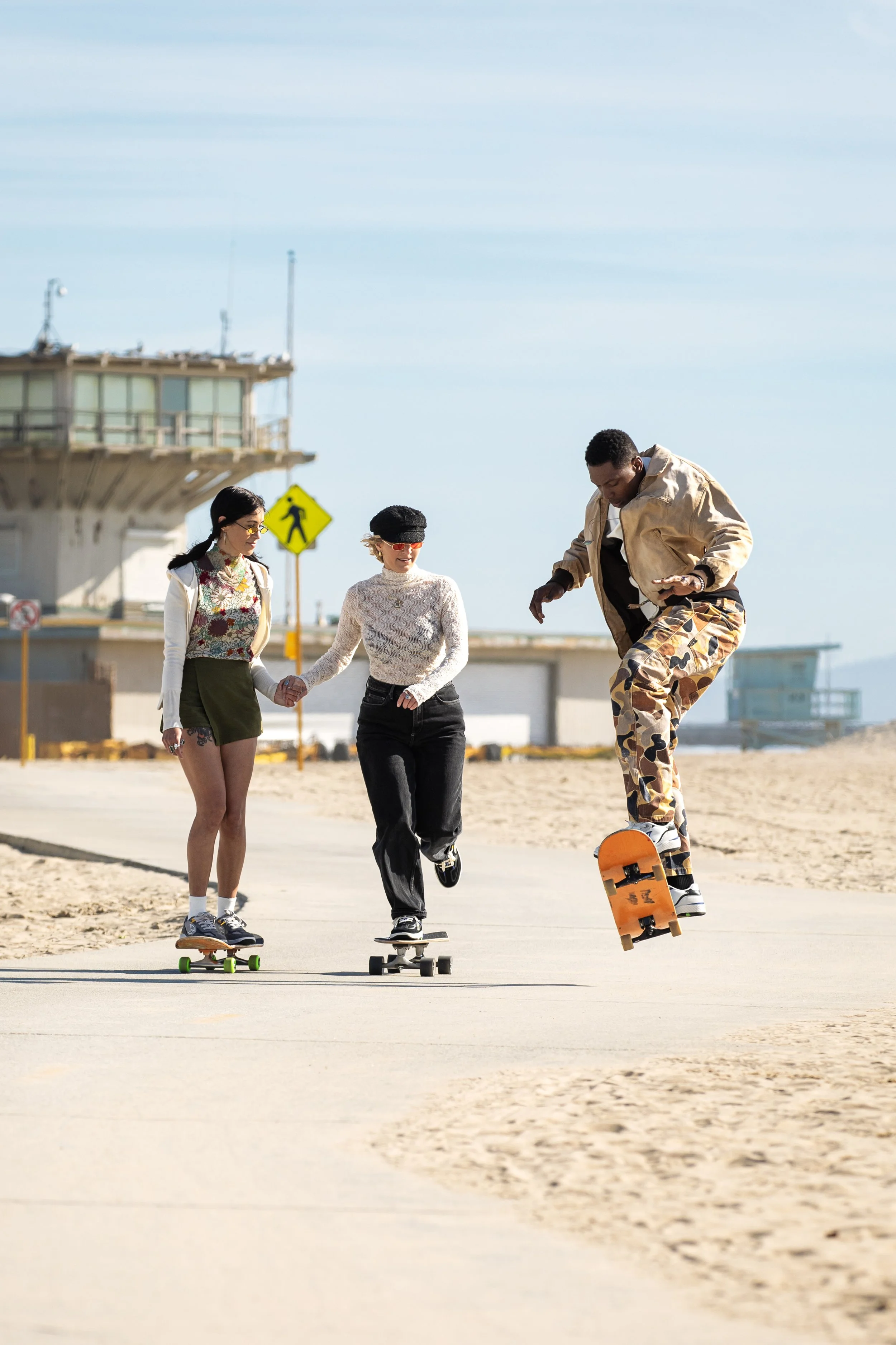 LeAndre, Lindsey & Myriah skating down beach bike path.JPG