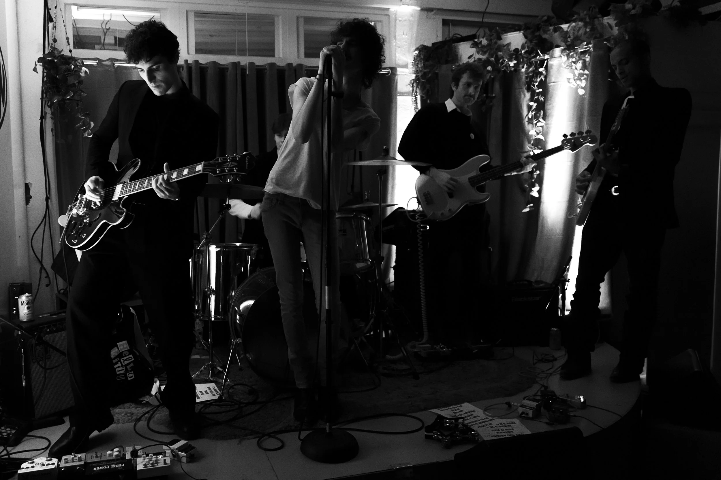 Whole band performing B&W.JPG