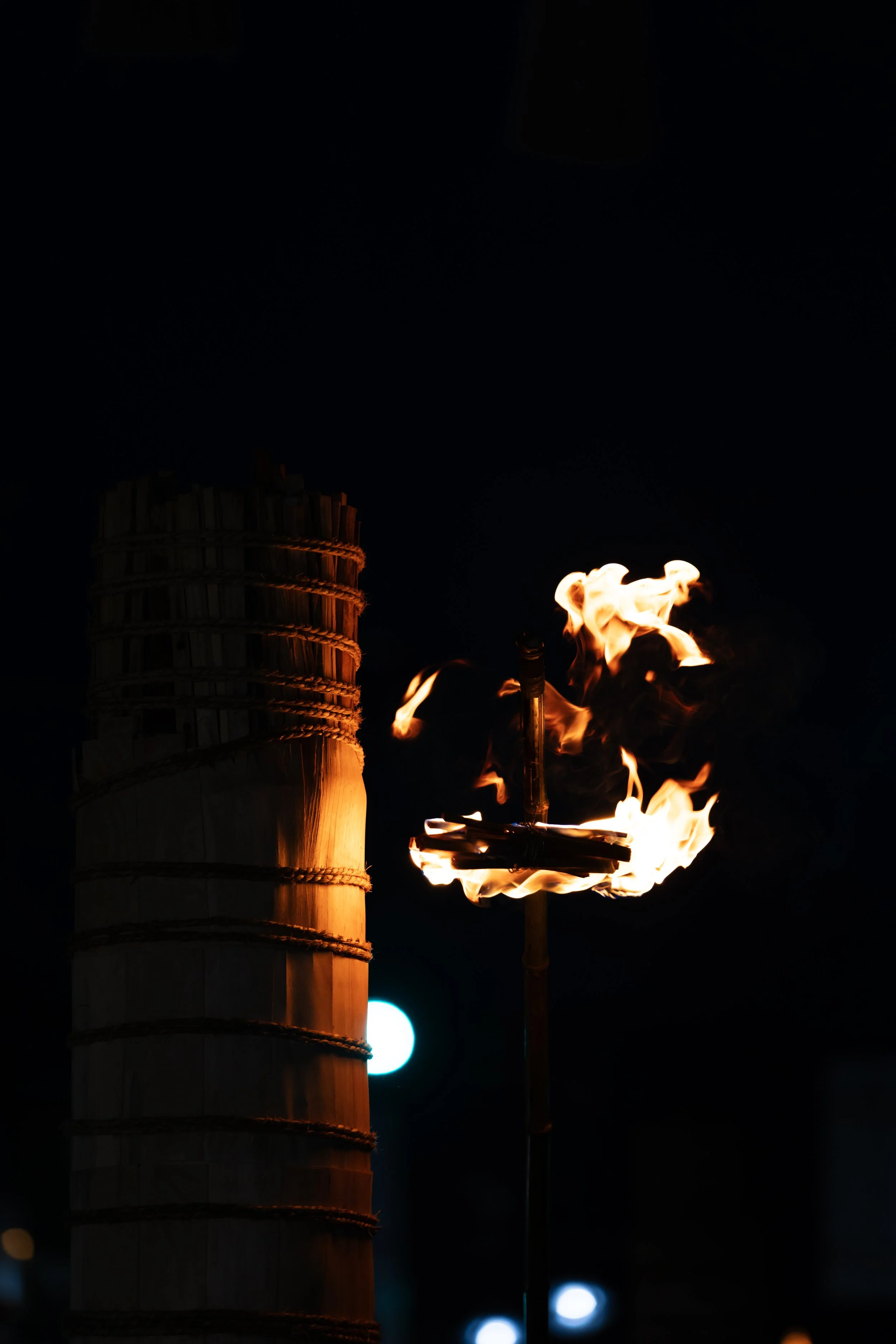 Fire stack being lit.JPG