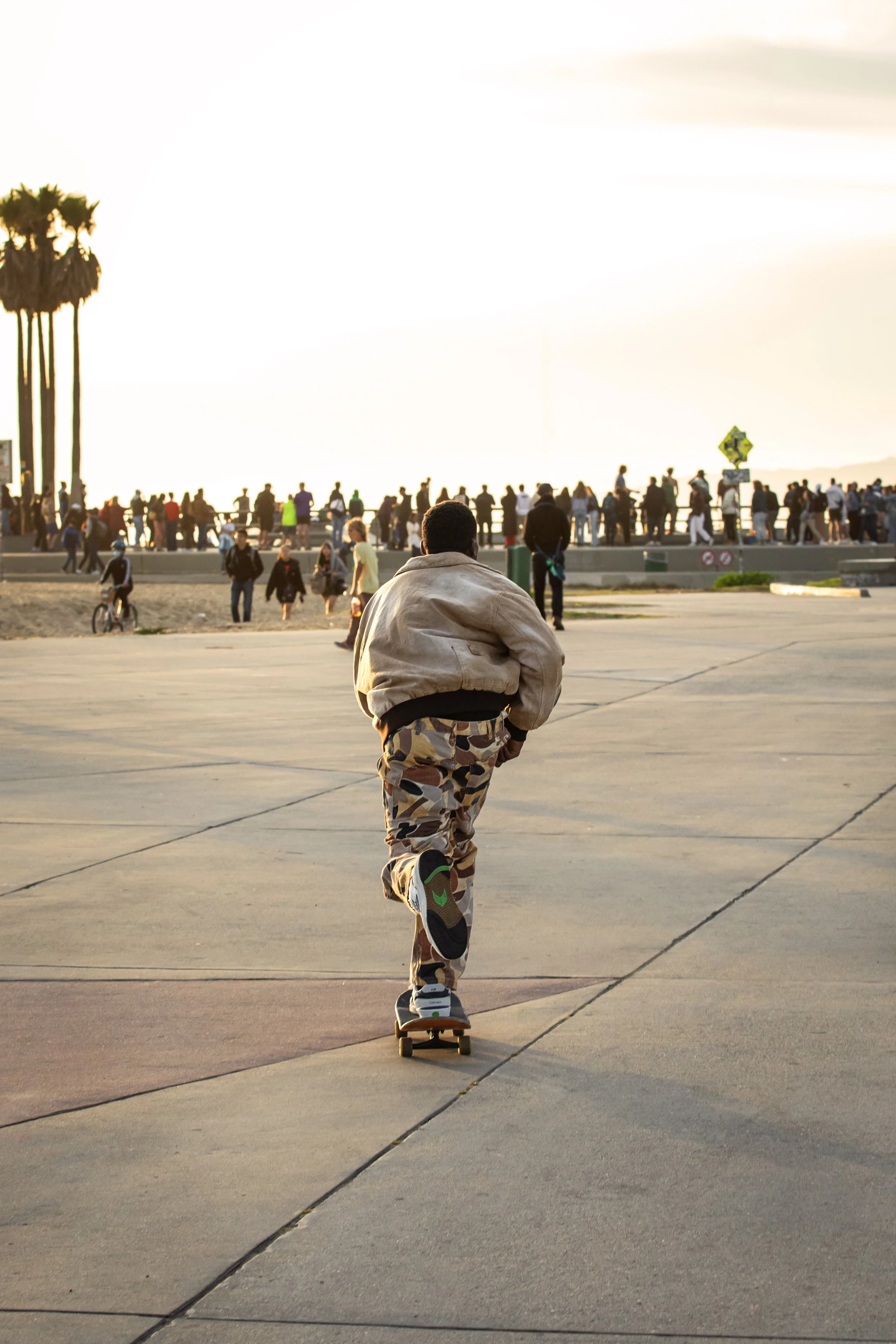LeAndre pushing towards Venice skatepark.JPG