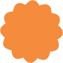 Orange scalloped shape