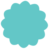 Blue cloud-shaped graphic.
