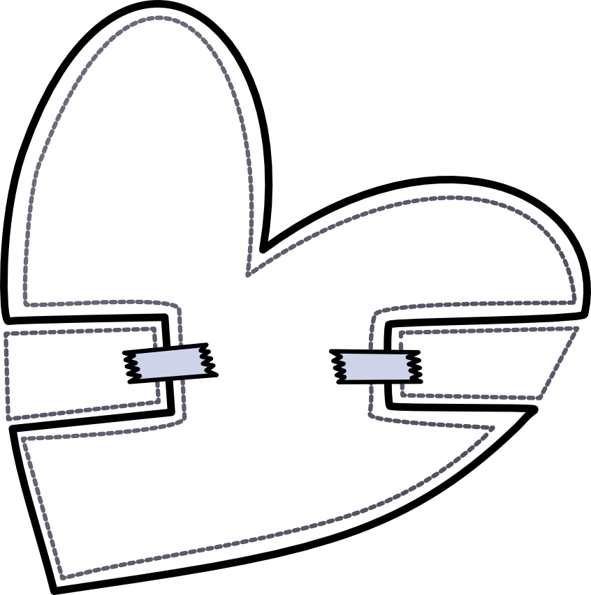 A heart in the style of a diaper