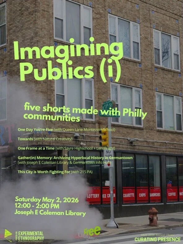 🎞️Our first of two film screenings from Community Youth Filmmaking (EDUC/ANTH 5467) taught by Professor Alissa Jordan, premieres this Saturday at the Joseph E. Coleman Library (68 W Chetlan Ave) from 12-2PM. Join students, Philly partners, and commu