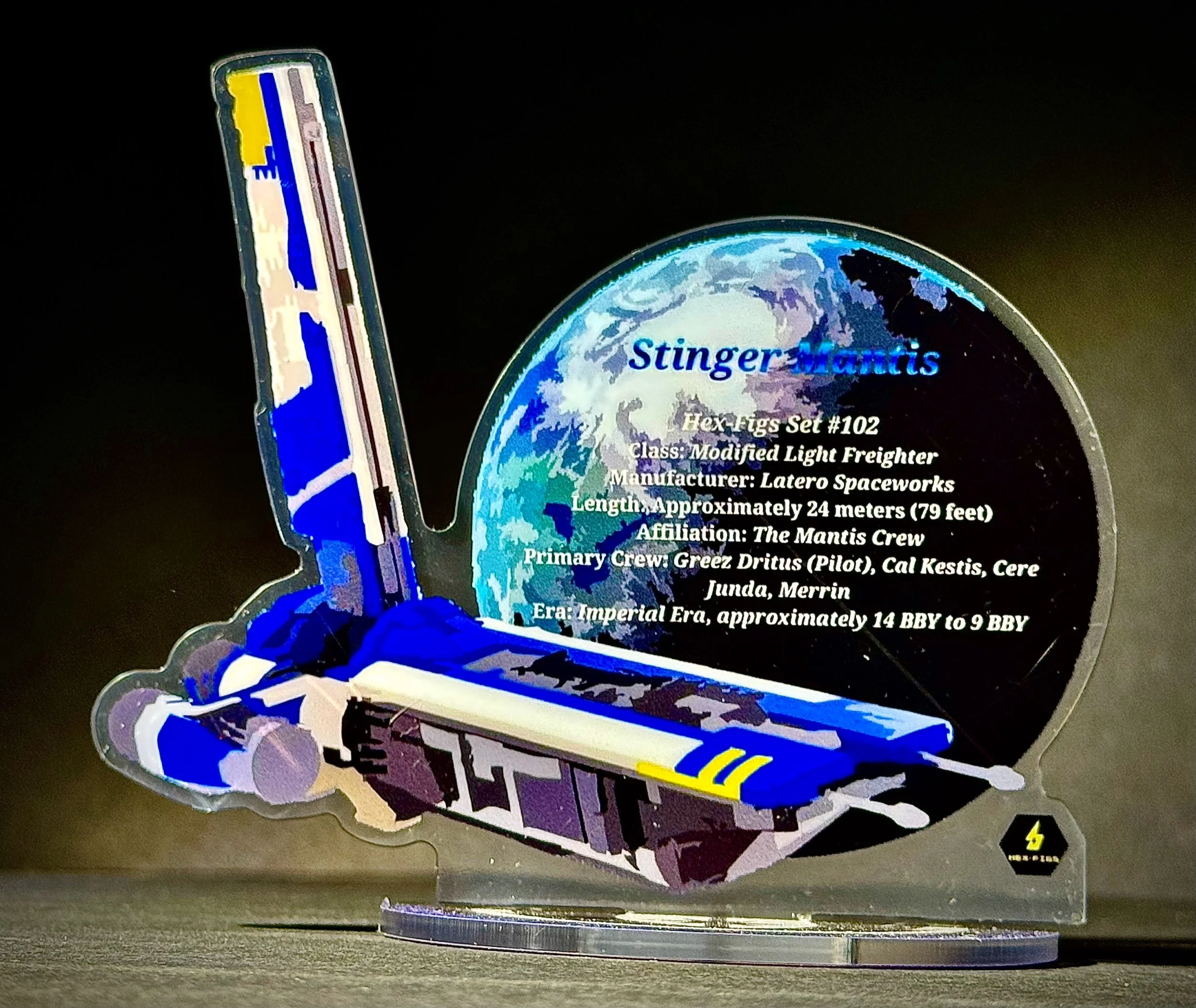 Stinger Mantis Display Plaque — Companion to Hex-Set #102