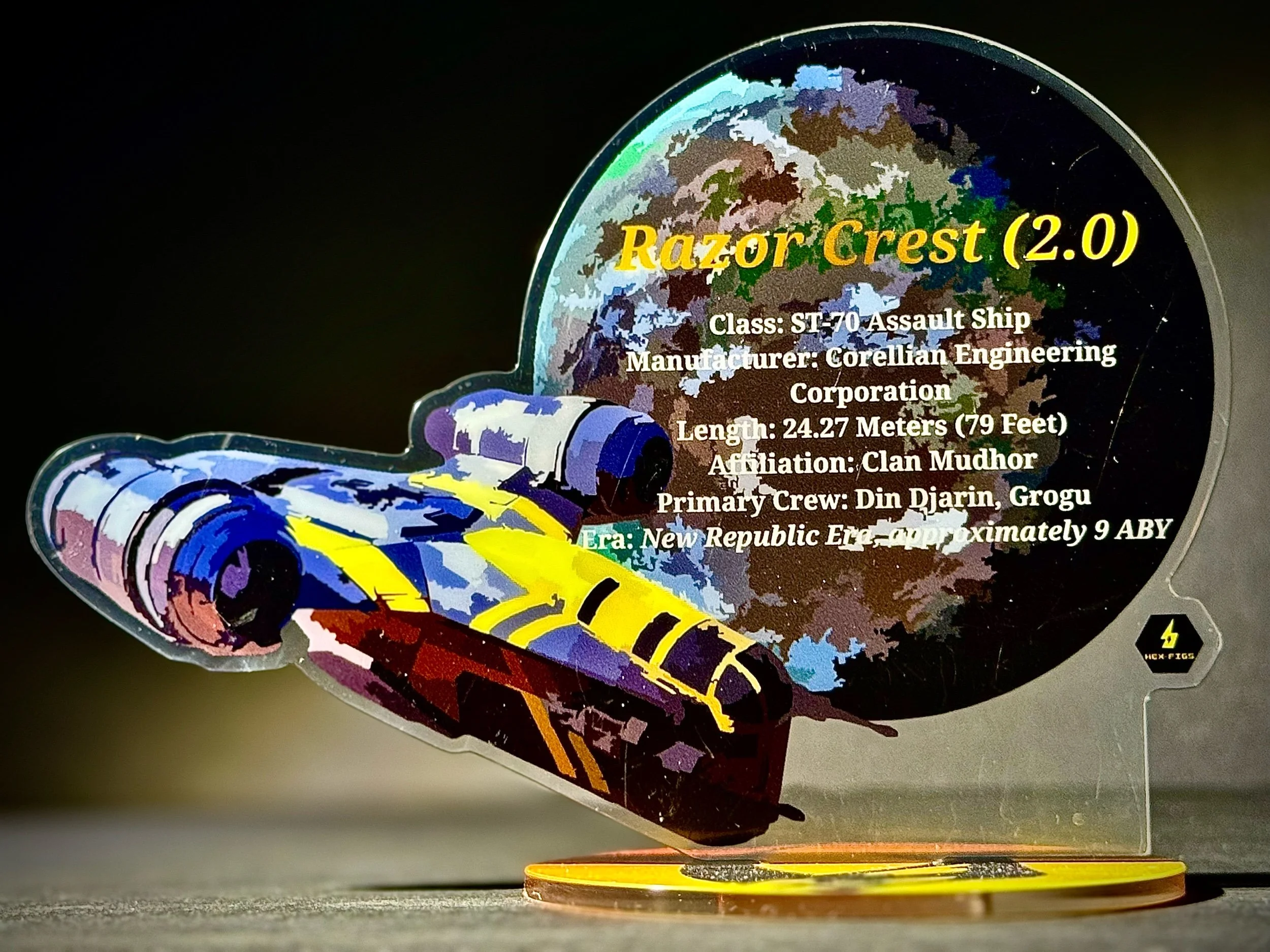 Razor Crest (2.0) Display Plaque — A Hex-Figs Original Design