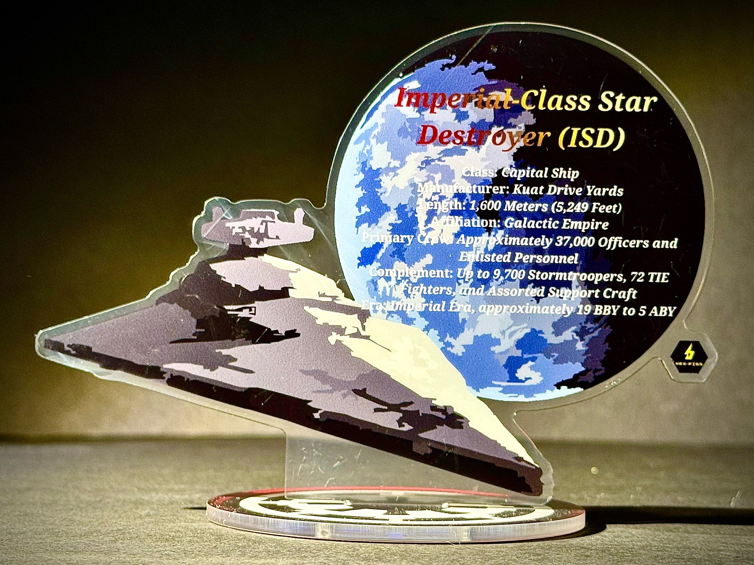 Imperial-Class Star Destroyer Display Plaque — A Hex-Figs Original Design