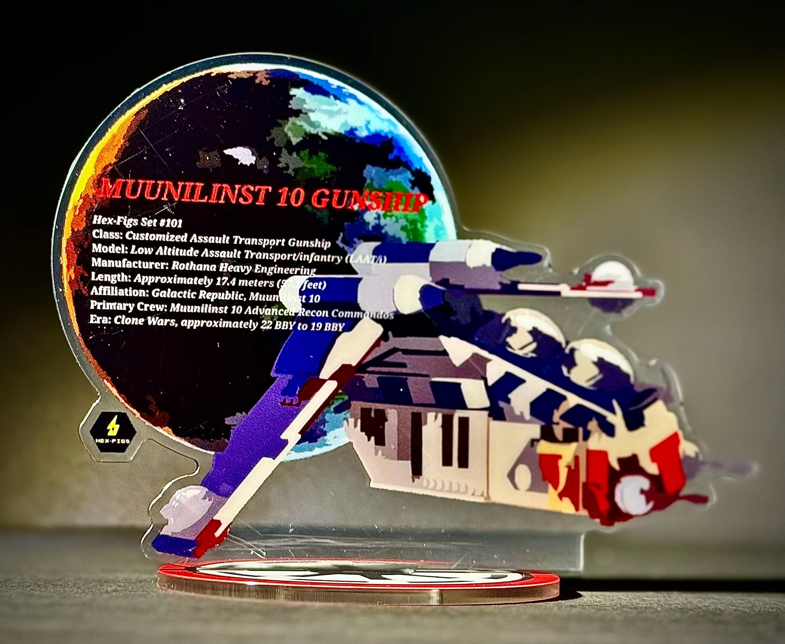 Muunilinst 10 Gunship Display Plaque — Companion to Hex-Set #101