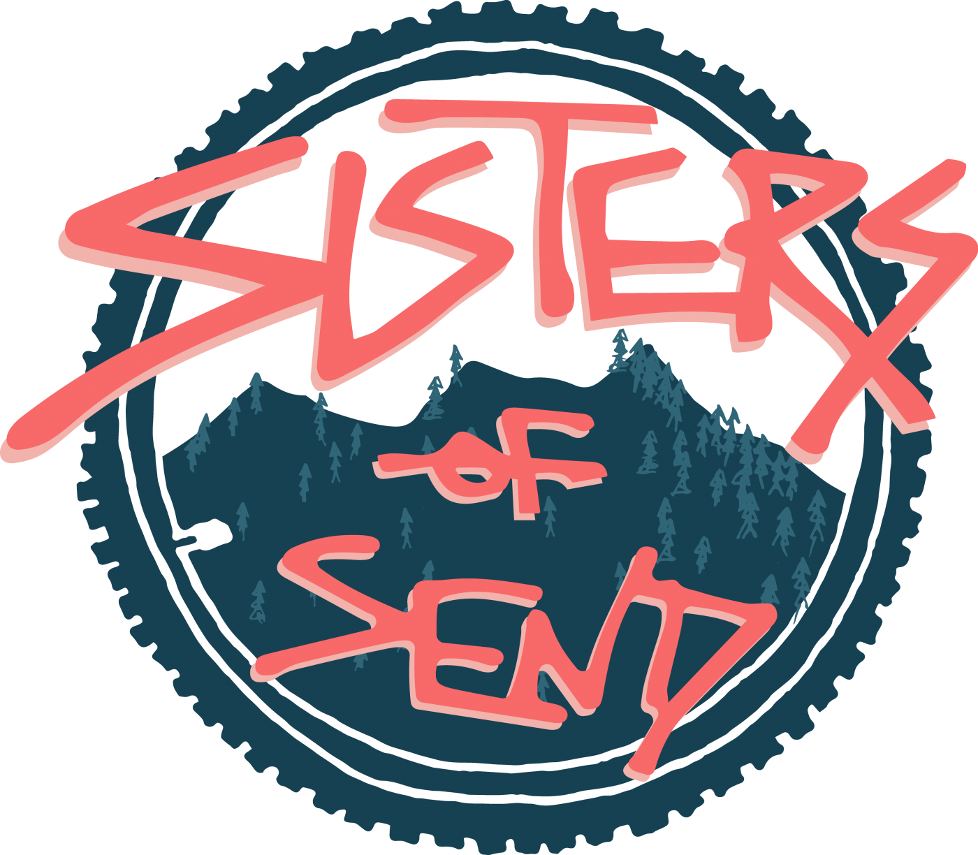 Sisters of Send logo. Sisters of Send women's mountain bike festival