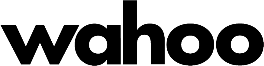 Wahoo Logo. The word "wahoo" written in bold white lowercase letters on a black background.