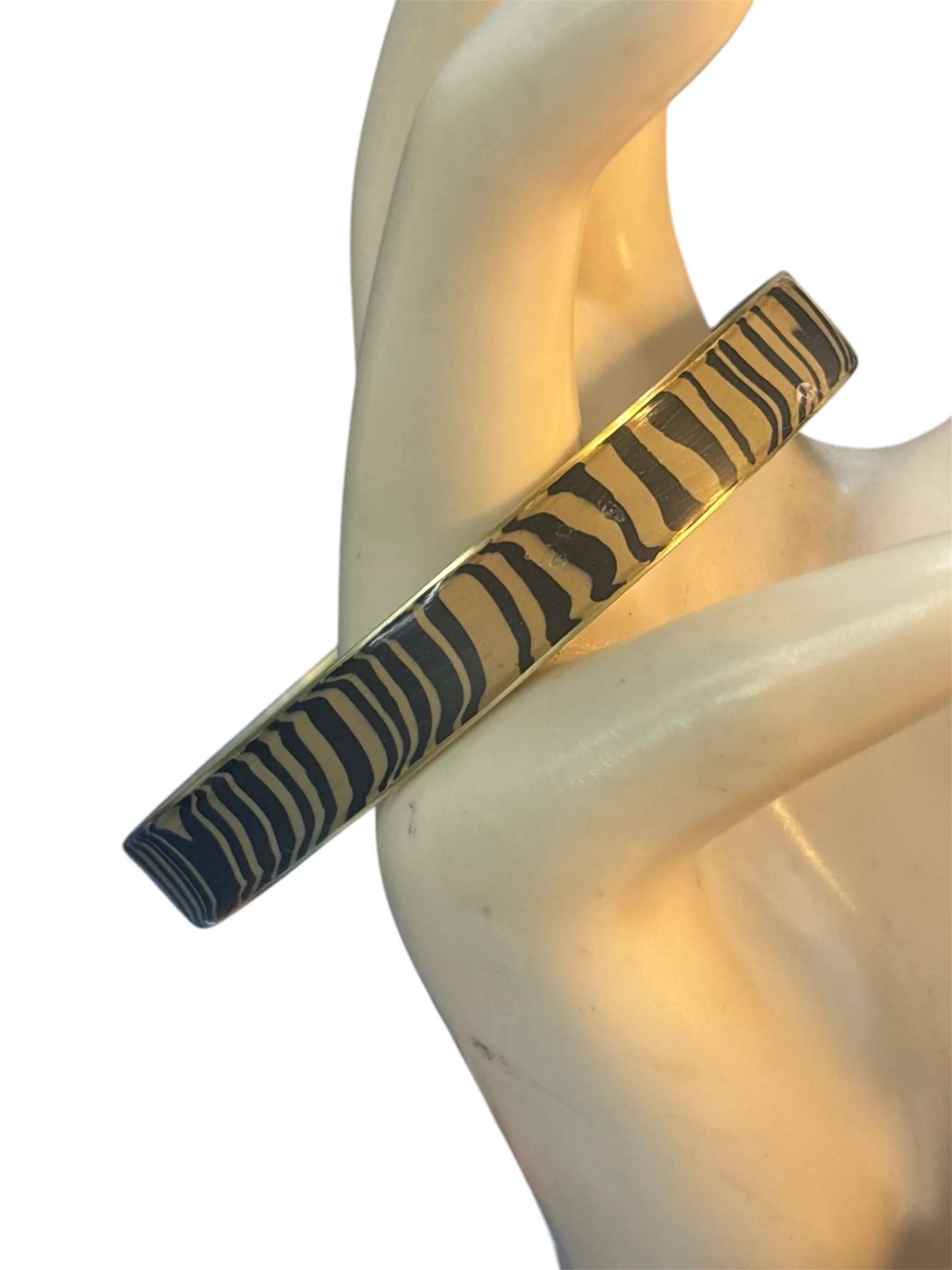 Polymer Clay Solid Brass Bangle Bracelet