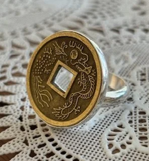 Sterling Silver Chinese Coin Ring Adjustable