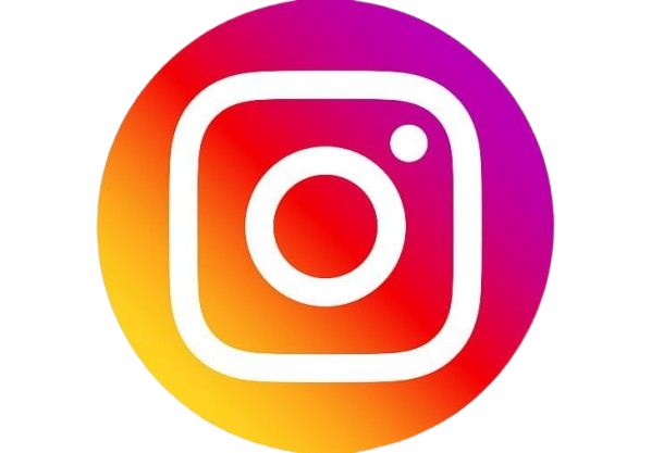 Instagram logo with a colorful gradient background.