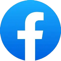 Facebook logo, a white lowercase 'f' on a blue circular background.