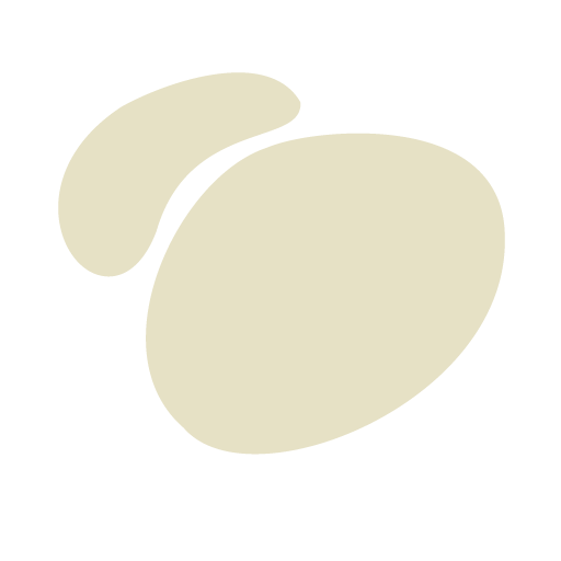 Two stylized bean shapes, one cupped around the other.