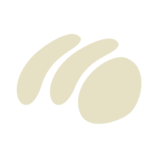 Simplified graphic illustration of three beans or nuts with a larger oval shape.