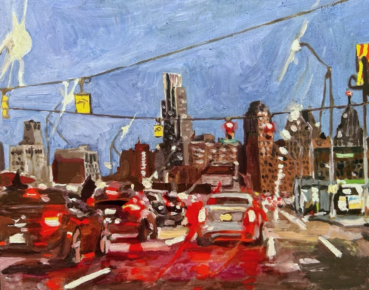Detroit Skyline At Dust