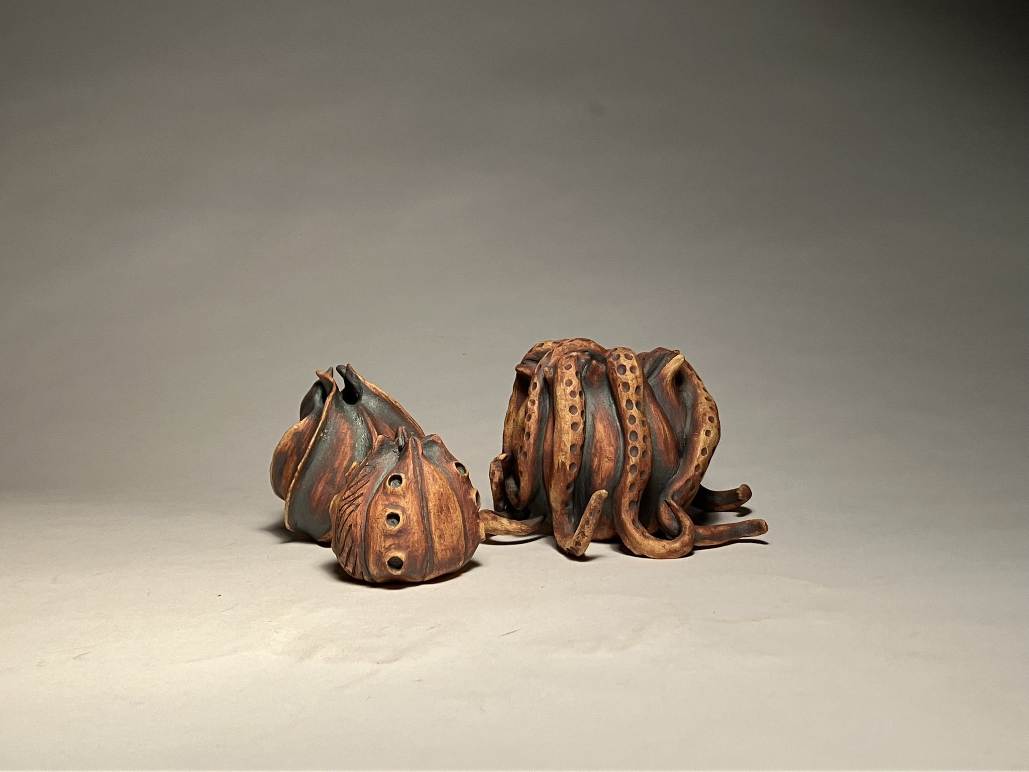 Hatchling, 2024, Multi-fired Ceramics with Iron Oxide Wash
