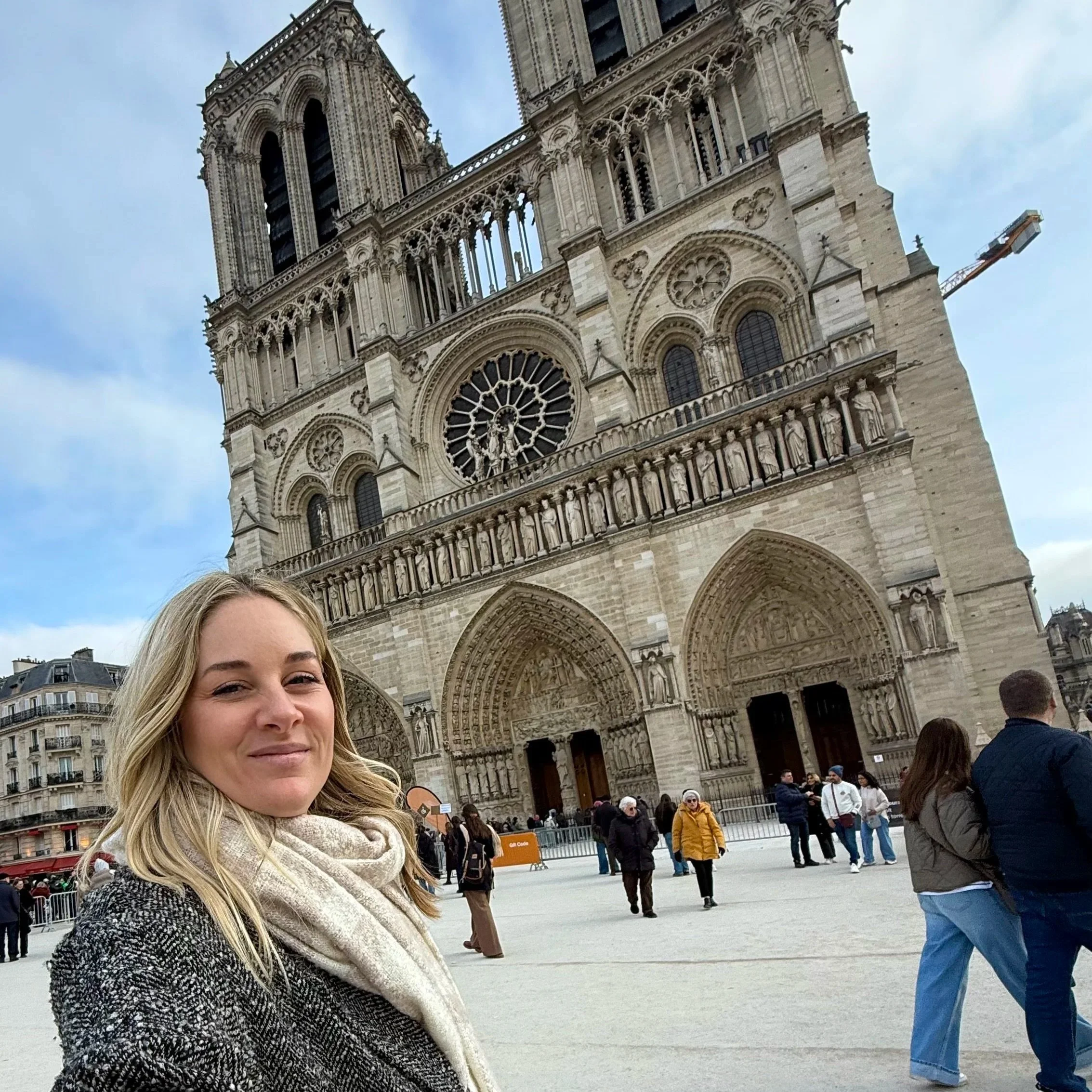 Megan at Notre Dame Cathedral in Paris, France