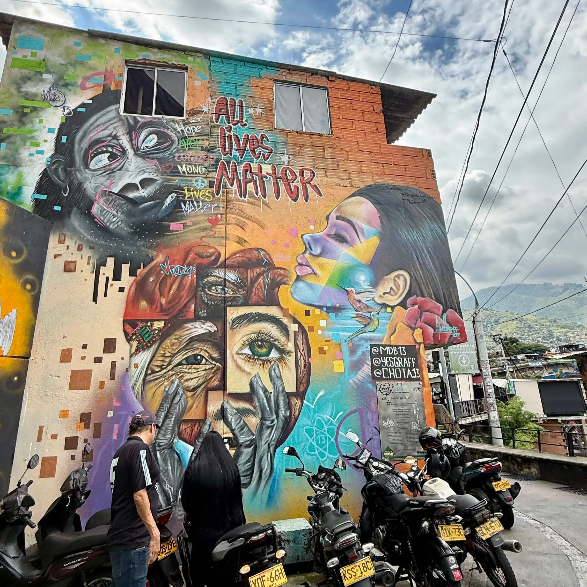 Graffiti art in Comuna 13 in Medellin, Colombia