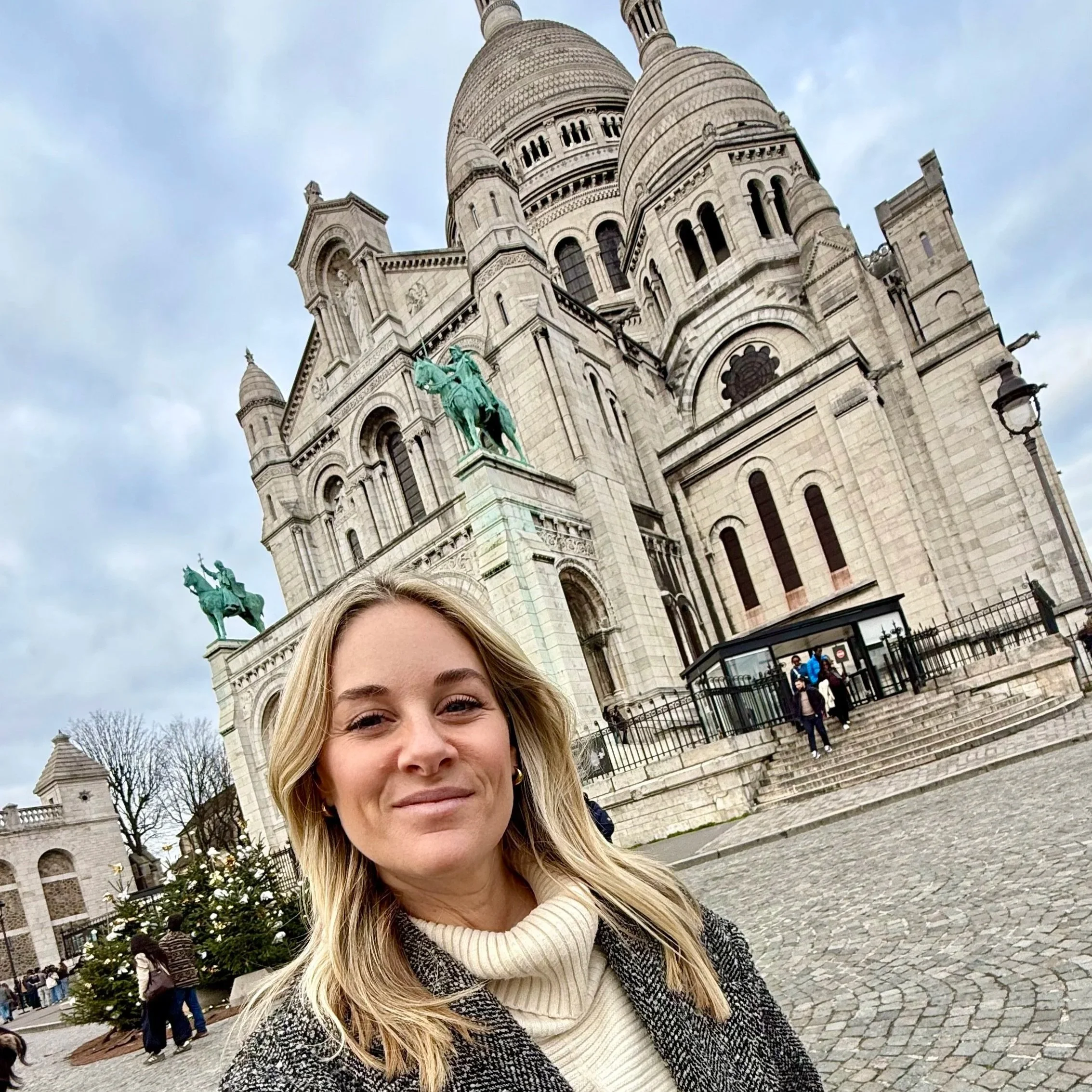 Megan in Paris at Sacre Coeur Basilica in Montmartre
