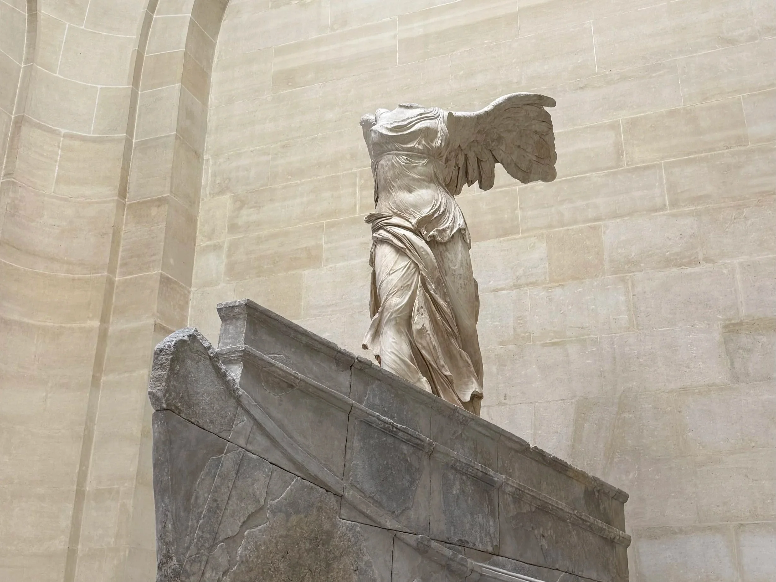 Winged Victory of Somathrace at the Louvre Museum in Paris, France